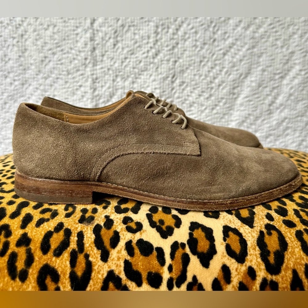 MOMA Made in Italy Taupe Suede Derby Oxford Shoes EU 39.5 US 9
